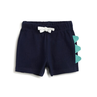 Boys Dark Blue Solid Shorts